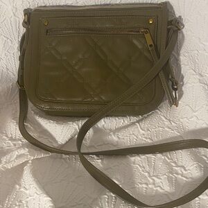 Fossil Farrah Olive Green Quilted Crossbody Bag Vintage Inspired Design